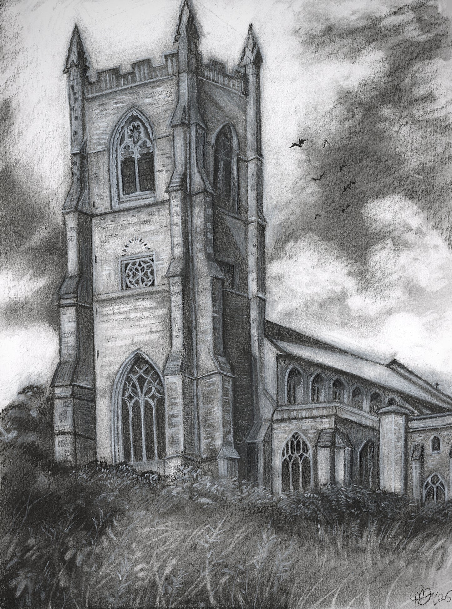 Church, Worstead - study - original drawing