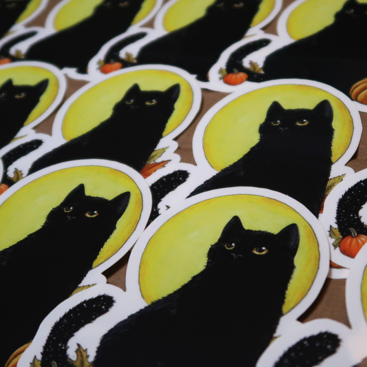 autumn cat - sticker