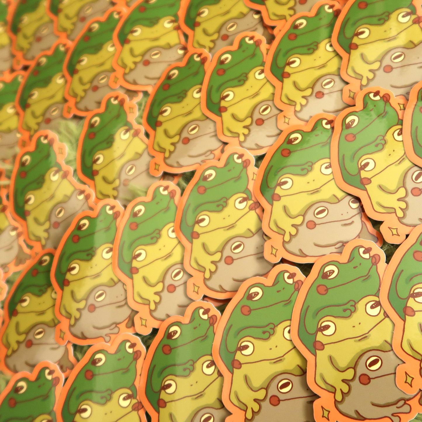 stack of frogs sticker