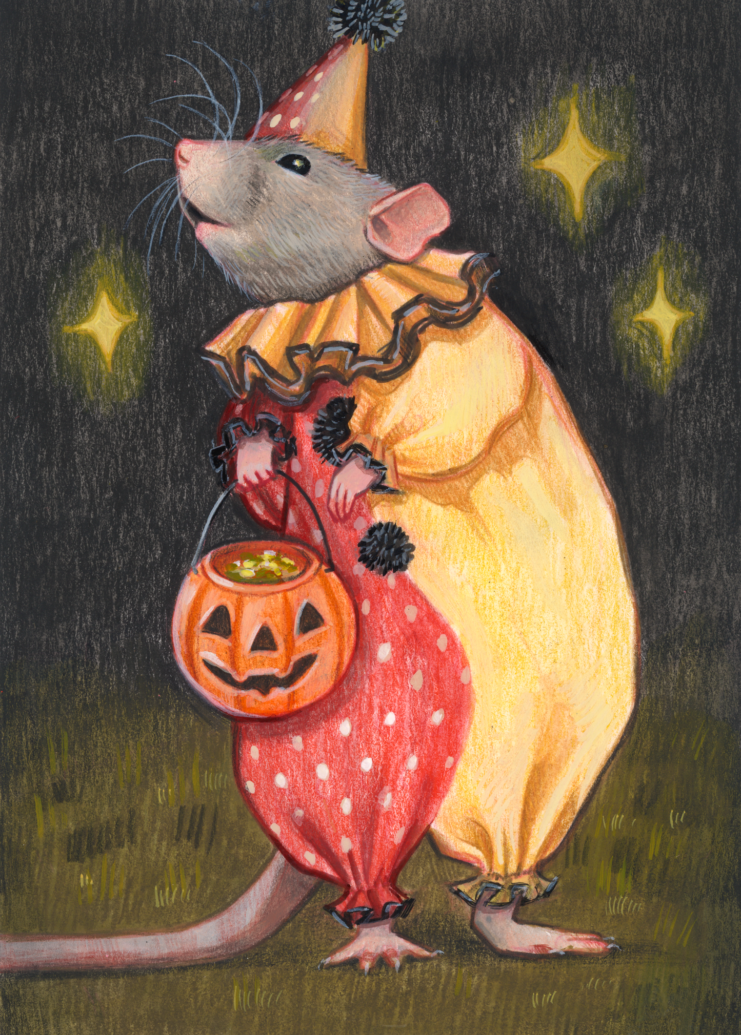 clown rattie - 5x7 print