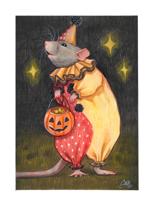 clown rattie - original painting