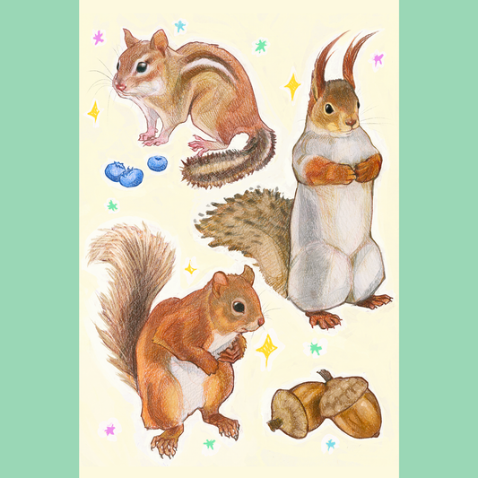 squirrels - mini print