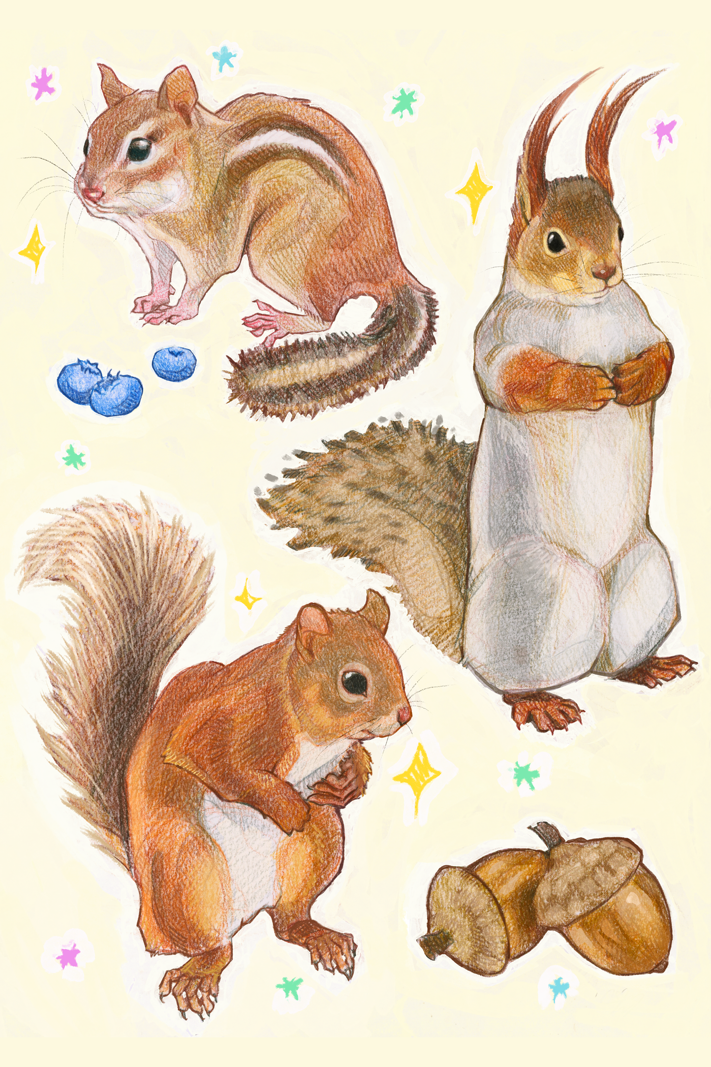 squirrels - mini print