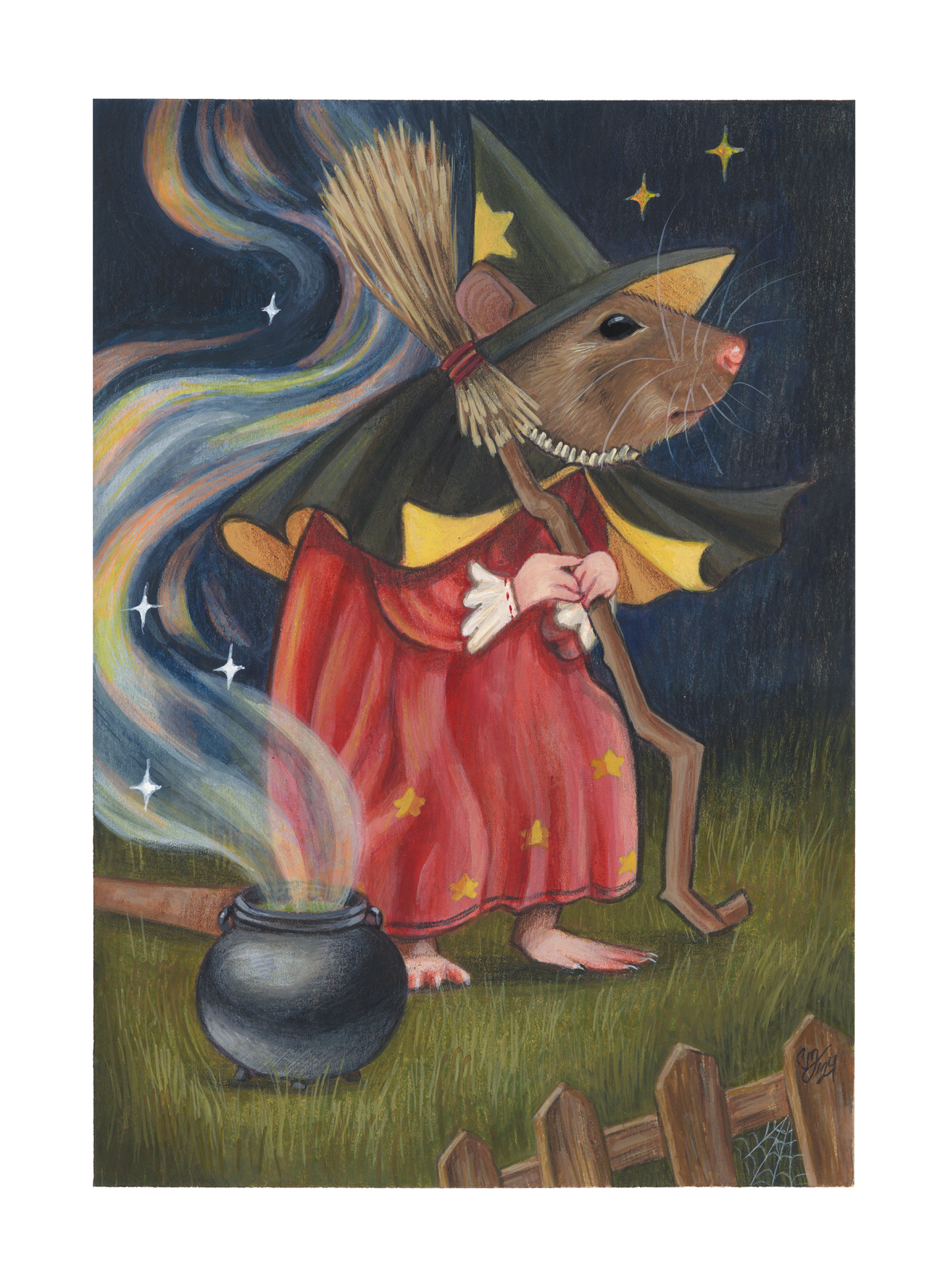 witchy rattie - original painting