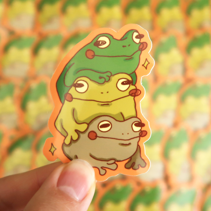 stack of frogs sticker