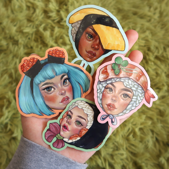 sushi girls sticker